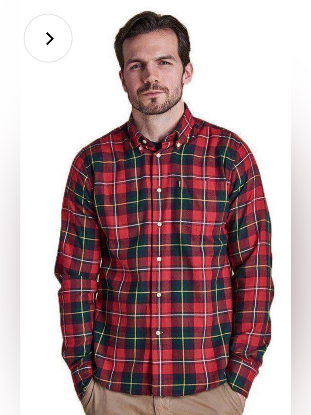 Alvin Tailored Fit Button Down in Rich Red by Barbour Size M